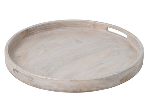 Dienblad mangohout wit 50cm