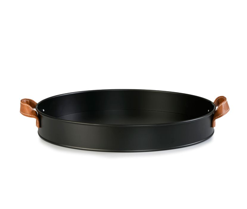 Dienblad metaal zwart rond 35cm