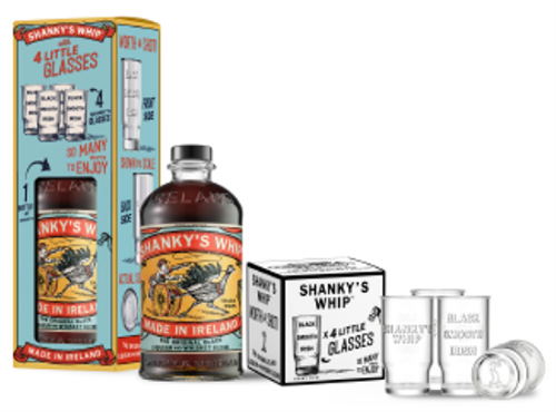 Shanky's Whip 70cl + 4 shotglaasjes