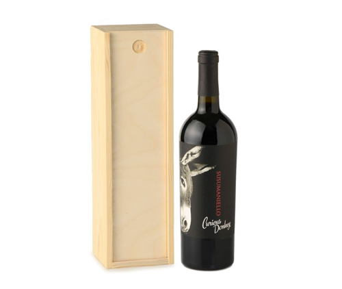 Houten kistje 1 fles